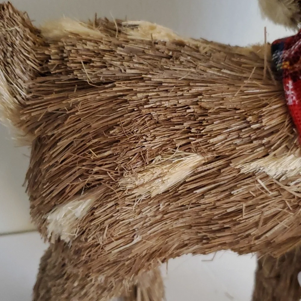 Fall Straw Animal Going Into Christmas Vintage Winter Wonderland Deer - Picture 6 of 7